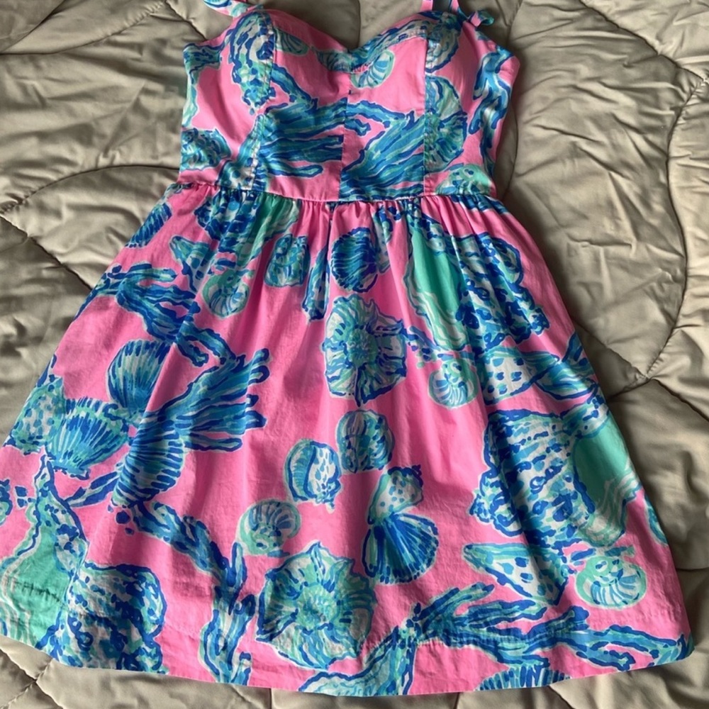 Lilly Pulitzer Ardleigh Pink & Blue Mini Dress sz 2 - Picture 2 of 7